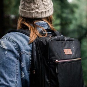 Jujube Ballad Backpack Diaper Bag, Black Rose